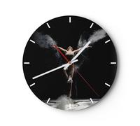 Reloj de Pared 40x40cm Reloj de Vidrio Fotografía Danza Alas Silencioso