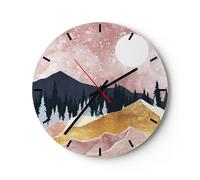 Reloj de Pared 40x40cm Reloj de Vidrio Gráficos Moderno Paisaje Silencioso