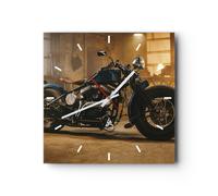 Reloj de Pared 40x40cm Reloj de Vidrio Harley-Davidson Moto Motor Silencioso