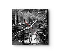Reloj de Pared 40x40cm Reloj de Vidrio Holanda canal Silencioso Decorativo