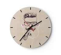 Reloj de Pared 40x40cm Reloj de Vidrio hombre moderno Silencioso Decorativo