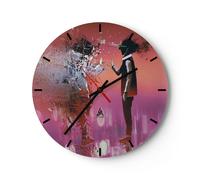 Reloj de Pared 40x40cm Reloj de Vidrio hombre moderno Silencioso Decorativo