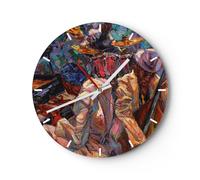 Reloj de Pared 40x40cm Reloj de Vidrio jazz musica banda Silencioso Decorativo