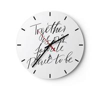 Reloj de Pared 40x40cm Reloj de Vidrio Juntos Nuestro Lugar Silencioso