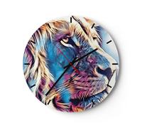 Reloj de Pared 40x40cm Reloj de Vidrio León Melena Cuento De Hadas Silencioso