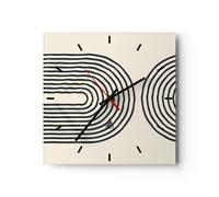 Reloj de Pared 40x40cm Reloj de Vidrio Líneas Óvalo Minimalismo Silencioso