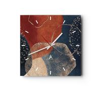 Reloj de Pared 40x40cm Reloj de Vidrio Los colores las formas la geometría