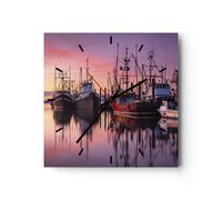 Reloj de Pared 40x40cm Reloj de Vidrio Marina Oeste El Sol Silencioso Decorativo