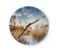 Reloj de Pared 40x40cm Reloj de Vidrio Mazorcas De Maíz Costa Sol Silencioso