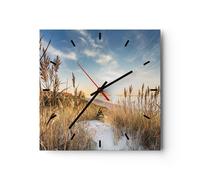 Reloj de Pared 40x40cm Reloj de Vidrio Mazorcas De Maíz Costa Sol Silencioso