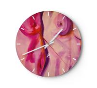 Reloj de Pared 40x40cm Reloj de Vidrio mujer acto cuerpo Silencioso Decorativo