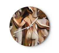 Reloj de Pared 40x40cm Reloj de Vidrio mujer acto escultura Silencioso