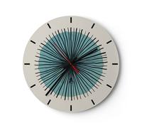 Reloj de Pared 40x40cm Reloj de Vidrio Ojo Abstracción Moderno Silencioso