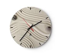 Reloj de Pared 40x40cm Reloj de Vidrio Piedras Figuras Arena Silencioso