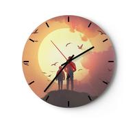 Reloj de Pared 40x40cm Reloj de Vidrio Planeta Tierra Silencioso Decorativo