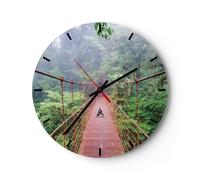 Reloj de Pared 40x40cm Reloj de Vidrio Puente Suspendido Costa Rica Silencioso