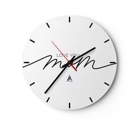 Reloj de Pared 40x40cm Reloj de Vidrio Te quiero mamá Silencioso Decorativo