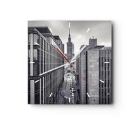 Reloj de Pared 40x40cm Reloj de Vidrio Varsovia Palacio Cultura Silencioso