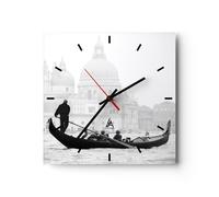 Reloj de Pared 40x40cm Reloj de Vidrio Venecia basilica Silencioso Decorativo