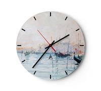 Reloj de Pared 40x40cm Reloj de Vidrio Venecia basilica Silencioso Decorativo