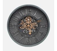 Reloj De Pared Albox Negro 60X60x7cm Engranajes Con Movimien