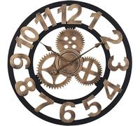 Reloj de pared arte de arte moderno reloj redondo de reloj de pared europeo reloj de granja vintage con números árabes en grito de metal reloj decorativo de decoración de pared reloj, oro 60 * 60 cm