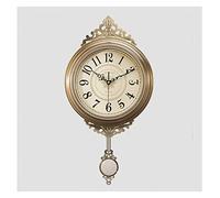 Reloj de Pared Campana de péndulo Sin tictac Fácil de Leer Números Grandes Dormitorio Sala de Estar Decoración de Oficina Funciona con batería Mesa de Estilo Europeo Made in China