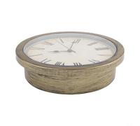 Reloj de pared con compartimento secreto seguro para dinero en efectivo de joyas y artículos importantes con visualización funcional de la hora a pilas (dorado)