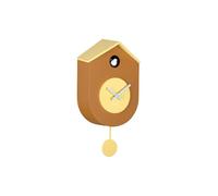 Karlsson Grato - Reloj de pared de cuco con péndulo oscilante (amarillo ocre y amarillo suave)