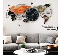 Reloj de Pared con diseño de Mapa del Mundo, Grande, Moderno, Digital 3D, acrílico, ultrasilencioso.