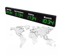 Reloj de pared con pantalla LED y ajustes ajustables para oficinas multinacionales y hoteles