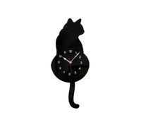 Reloj de Pared con PéNdulo de Gato Negro, Reloj de Gato, Reloj de Gato con Cola MóVil, Balanceo de Gato, Relojes de Pared Divertidos y Caprichosos