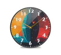 Reloj de pared con pilas, 24.1 cm, planeta, estilo abstracto, silencioso, no, redondo, decorativo, para cocina, dormitorio, sala de estar, oficina