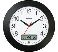 Reloj de pared con radio-control con indicación digital de la fecha plástico