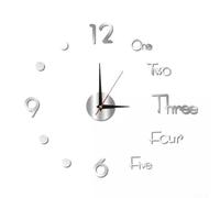 Reloj de pared contemporáneo 3D con diseño de arte reflectante y movimiento silencioso suave para el hogar o el entorno comercial mejora de la decoración (plateado)