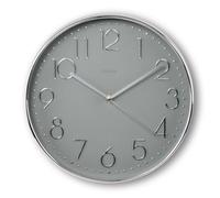 Reloj de pared ""Córcega", Ø 30 cm, silencioso, plateado/gris