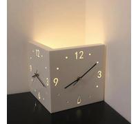 Reloj de pared cuadrado silencioso, diseño de esquina de doble cara, decoración artística moderna para dormitorio, oficina, sala de estar