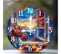 Reloj de Pared de 10 Pulgadas, Paisajes al aire libre reloj de pared Moderno Silencioso, Funciona con Pilas, Bonitos Relojes de Pared Decorativo para Sala de Estar, Cocina, Hogar, Dormitorio, Oficina