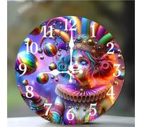 Reloj de Pared de 10 Pulgadas, Payaso glamuroso reloj de pared Moderno Silencioso, Funciona con Pilas, Bonitos Relojes de Pared Decorativo para Sala de Estar, Cocina, Hogar, Dormitorio, Oficina