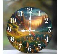 Reloj de Pared de 14 Pulgadas, Luciérnagas del bosque reloj de pared Moderno Silencioso, Funciona con Pilas, Bonitos Relojes de Pared Decorativo para Sala de Estar, Cocina, Hogar, Dormitorio, Oficina