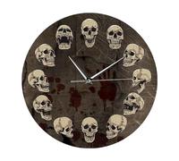 Reloj de pared de cabeza de cráneo - Temerario gótico esqueleto de pared | Halloween Skull Face Reloj decorativo para el hogar, oficina, decoración de fiesta y accesorios de habitación con temas de