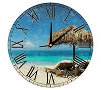 Reloj de pared de cuarzo de calidad para decoración de granja, vida de playa, sin tictac, reloj de pared silencioso para dormitorio, sala de estar, oficina, cocina, 15 pulgadas