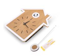 Reloj de Pared de Cuco Relojes de péndulo creativos Modernos Reloj Colgante de Madera Simple con Voces de pájaros Naturales o Llamada de Cuco Decoración del hogar para Sala de Estar(01)