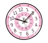 Reloj de pared de dibujos animados de 8 pulgadas para niños, educación temprana, enseñanza de la hora con números fáciles de leer, gestión del tiempo, educación temprana
