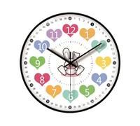 Reloj de pared de dibujos animados de 8 pulgadas para niños, educación temprana, reloj de enseñanza de tiempo con números fácil de leer, gestión del tiempo, educación temprana