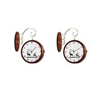 Reloj de pared de doble cara diseño moderno estilo nórdico reloj de pared creativa de la pared blanca decoración del hogar de cuarzo grande para jardín decoración de la sala de estar al aire libre de