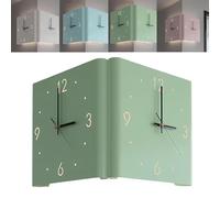 Reloj de pared de esquina de doble cara,reloj de pared cuadrado con luz de inducción LED,reloj colgante de pared de esquina plegable,instalación sencilla, decorativo moderno,reloj de pared silencioso(