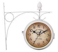 Reloj de Pared de jardín al Aire Libre, 8 Pulgadas de Doble Cara Paddington Station Station Soporte de Aspecto antigüedad
