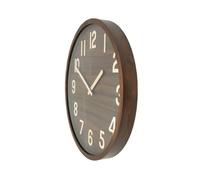 Reloj de Pared de Madera Oscura 60x60x5 cm con Movimiento Continuo, Ideal para Decorar y Dar un Toque Elegante a Cualquier Espacio.