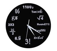 Reloj de Pared de Matemáticas, Novedad Timelike Reloj Fórmulas Matemáticas, Cada Hora Marcada por una Ecuación Matemática Simple para Aula, Hogar, Oficina Decoración Moderna (B)